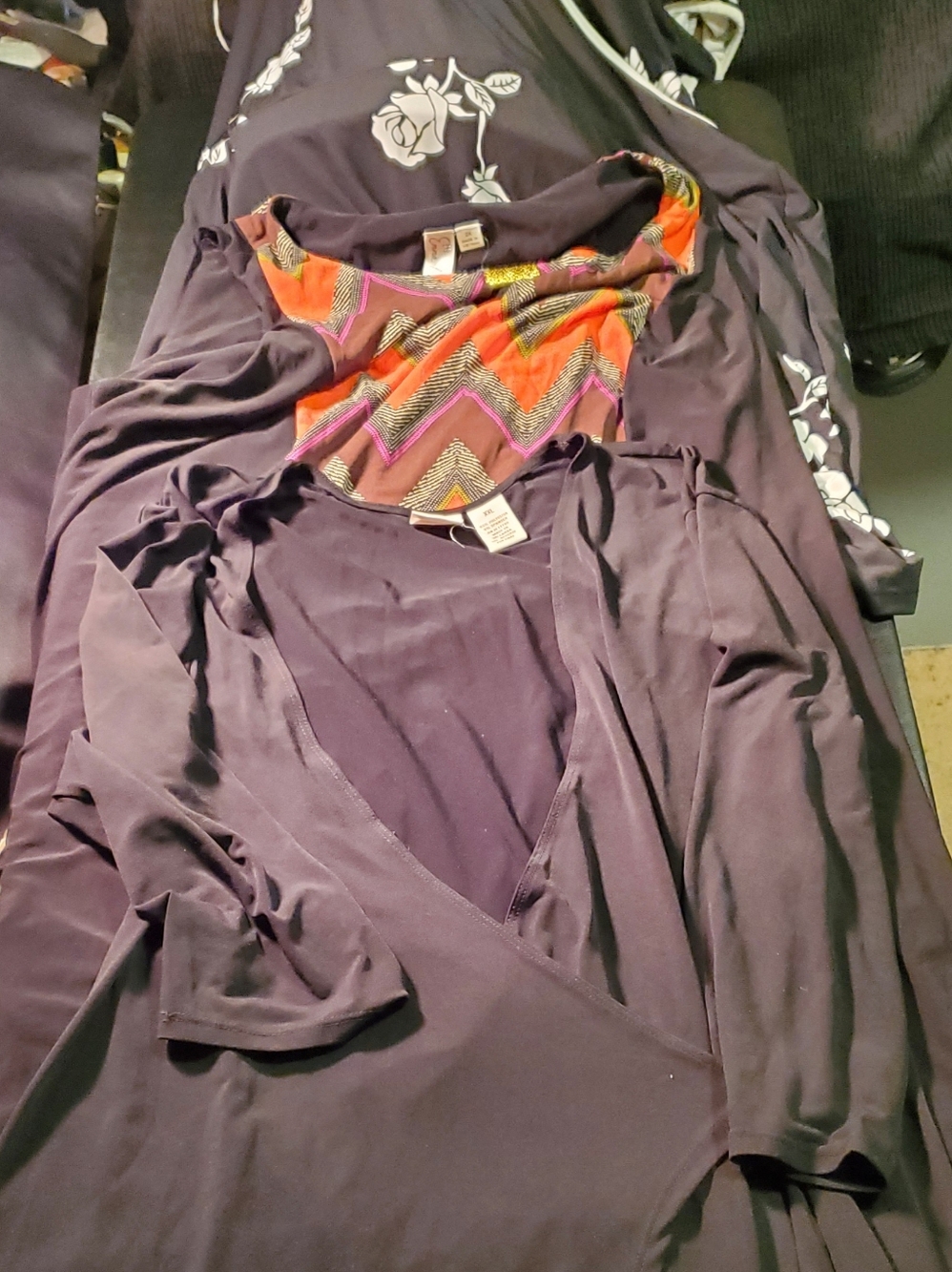 Emma&michelc Mix Color Size2x Dress/merona Black 2xl /M.K.M Flower Size2x Dress